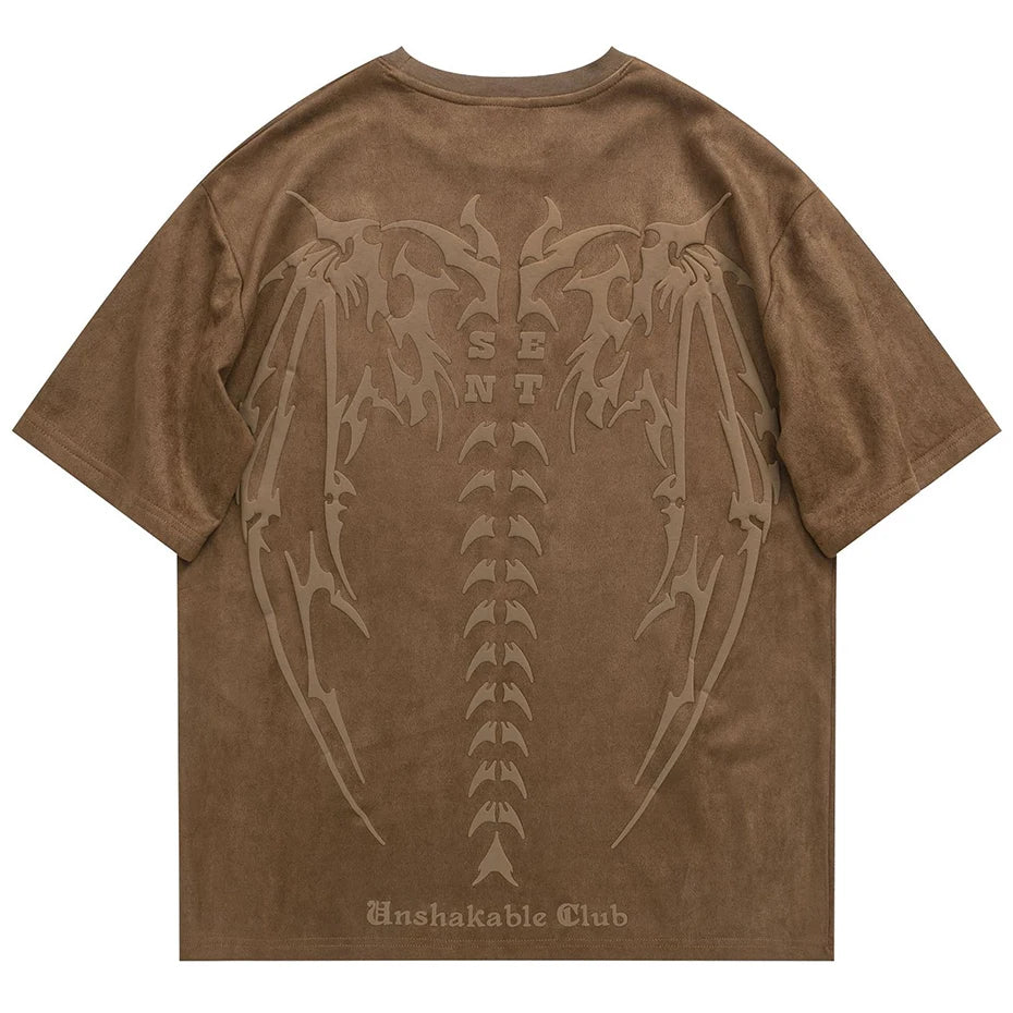 Camiseta em Suede 'Fallen Angel'