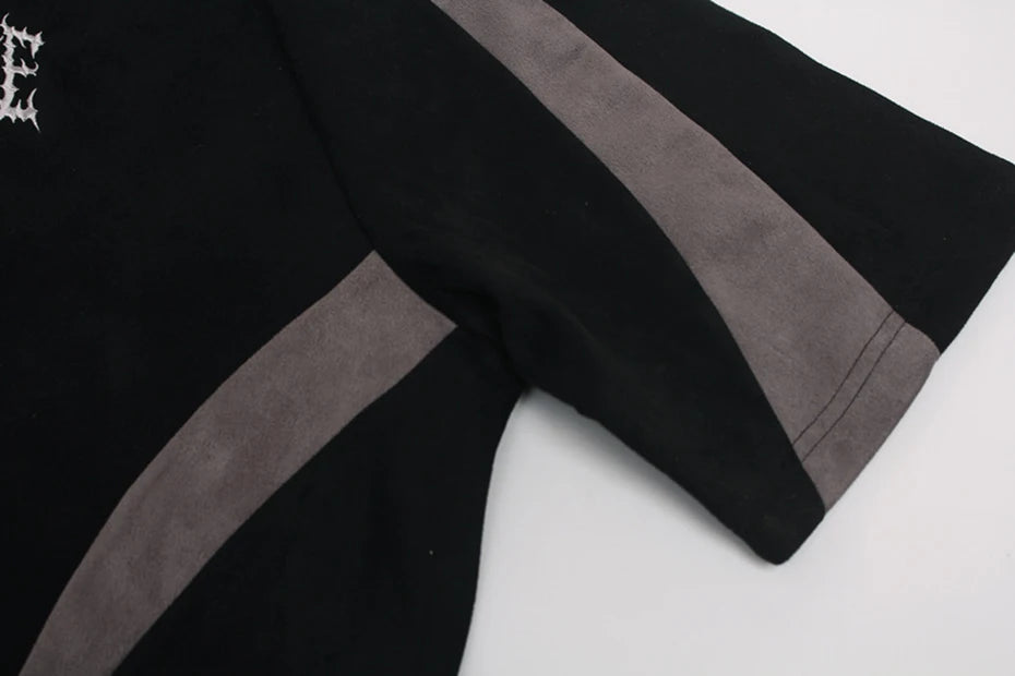 Camiseta em Suede 'Shadow Patchwork'