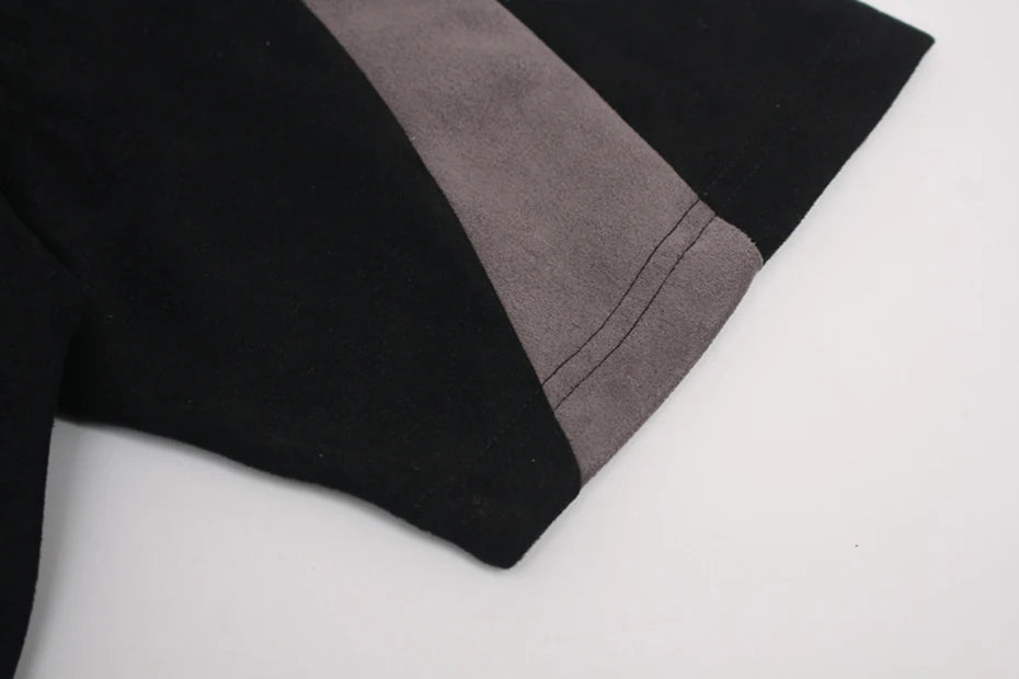 Camiseta em Suede 'Shadow Patchwork'